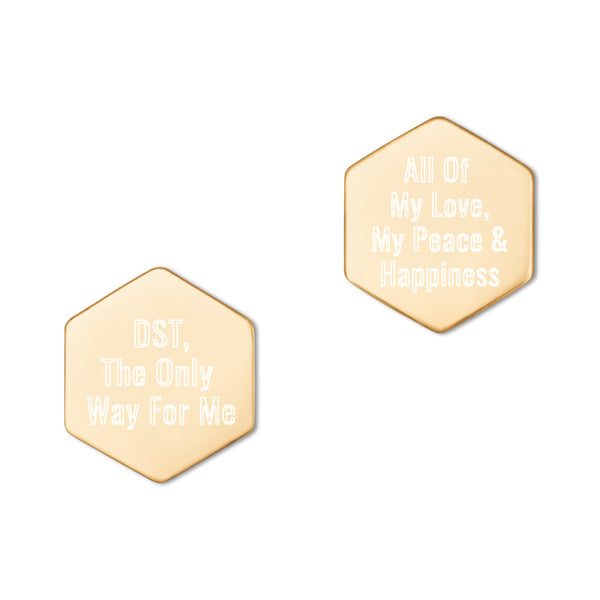 AOML- Silver Hexagon Stud Earrings