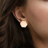 AOML- Silver Hexagon Stud Earrings
